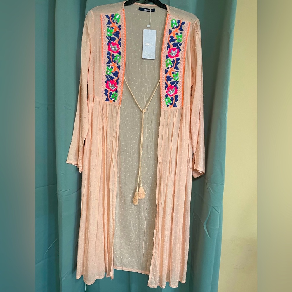 Talis transparent pinkish front open robe